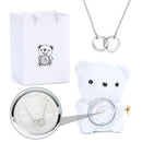 Colar Dueto de Amor + Urso com Rosa Eternizada